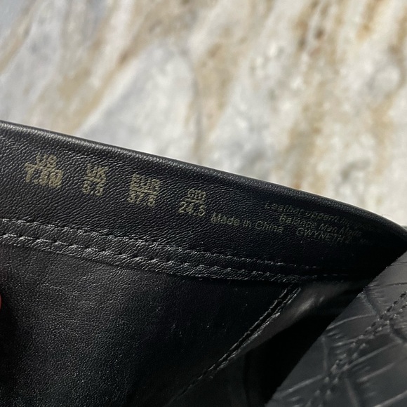 J.Mclaughlin Gwyneth Black Leather Croc-Embossed Ankle Boots Size 7.5 M - Picture 5 of 13